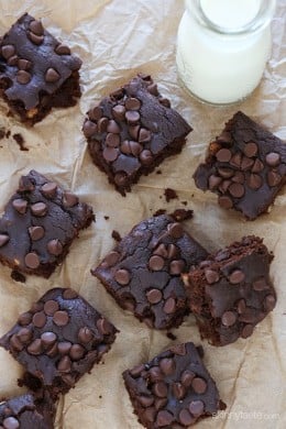 Amazing Flour-less Black Bean Brownies are moist, chocolatey and delicious – finally a low-fat, gluten-free brownie that's pretty darn good made with no flour and no butter!