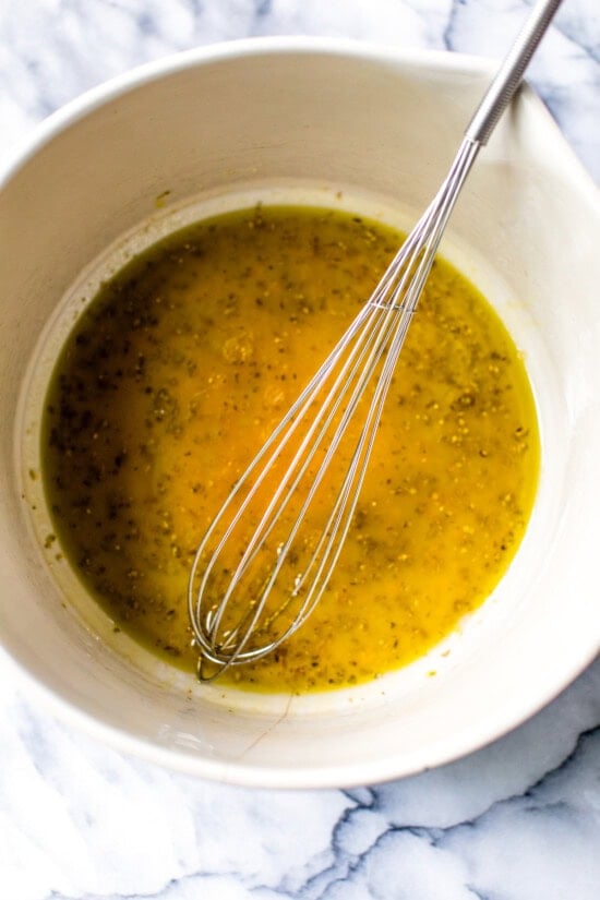 dressing with whisk
